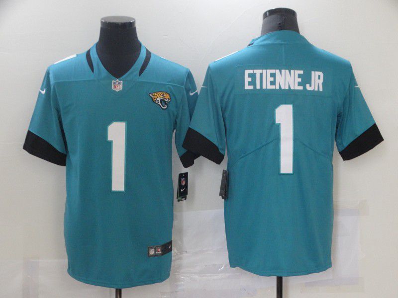 Men Jacksonville Jaguars 1 Etienne jr Green Nike Vapor Untouchable Limited 2021 NFL Jersey